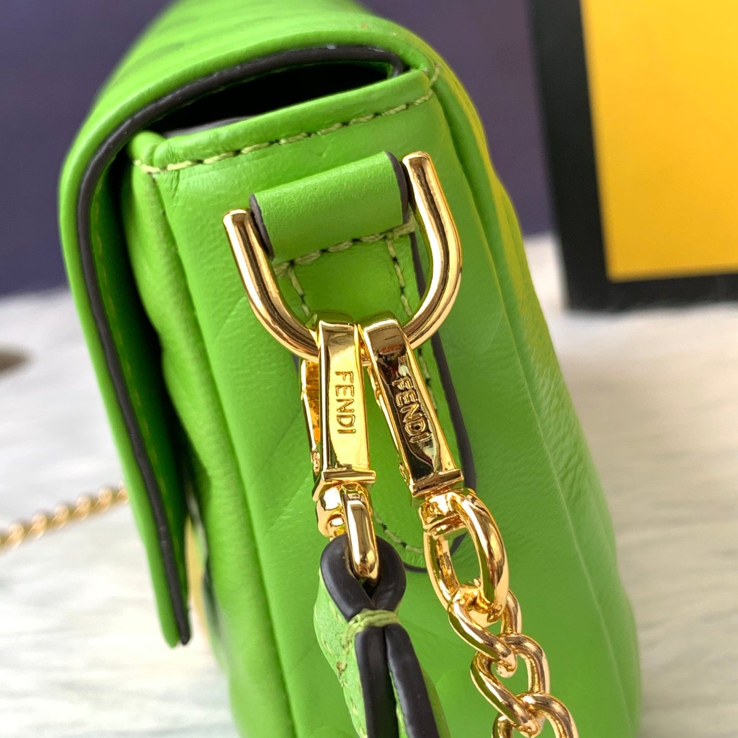 Fendi Baguette Mini Leather Crossbody Bag 19cm