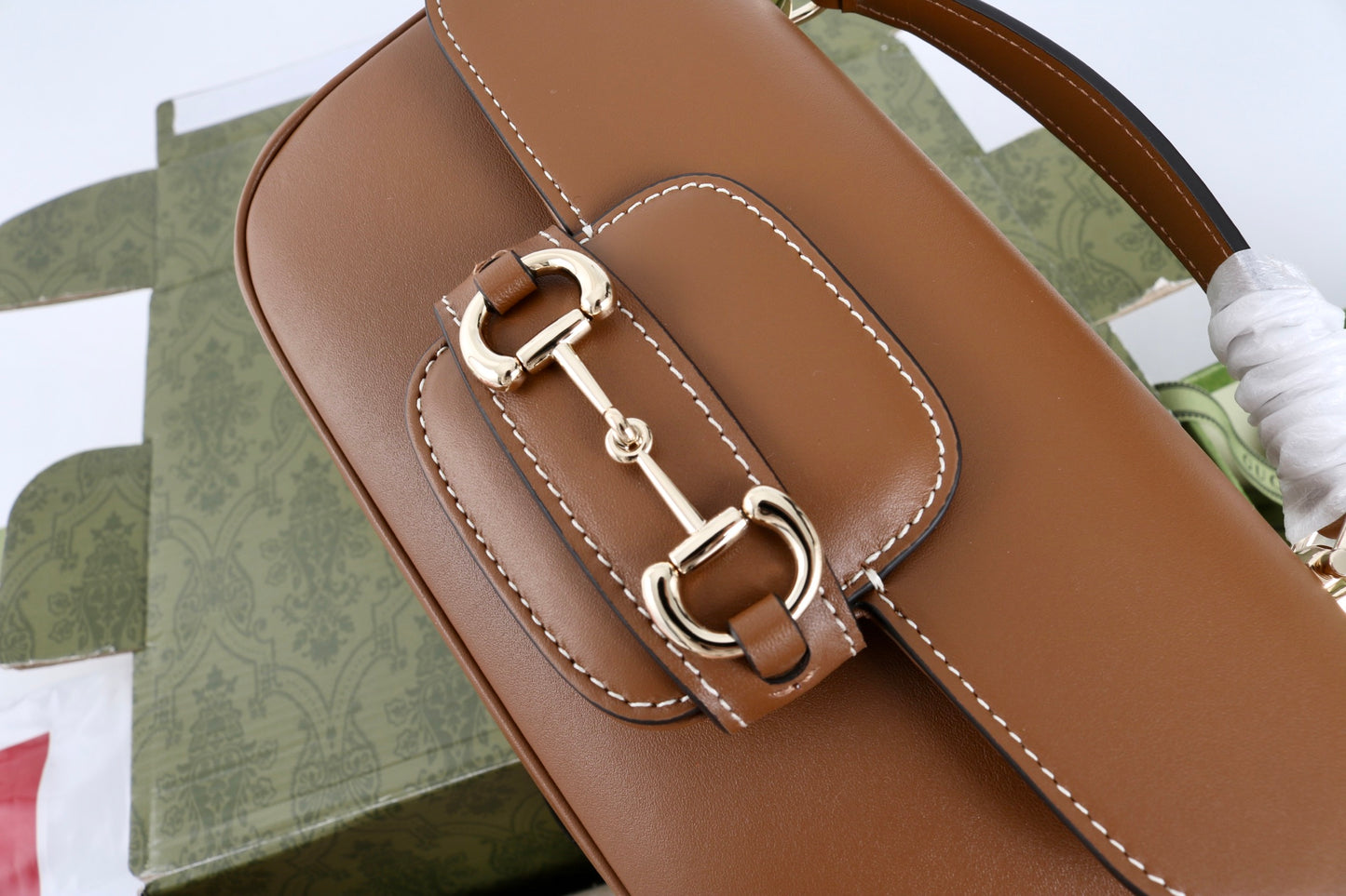 Gucci GG 1955 Horsebit Shoulder Bag Brown