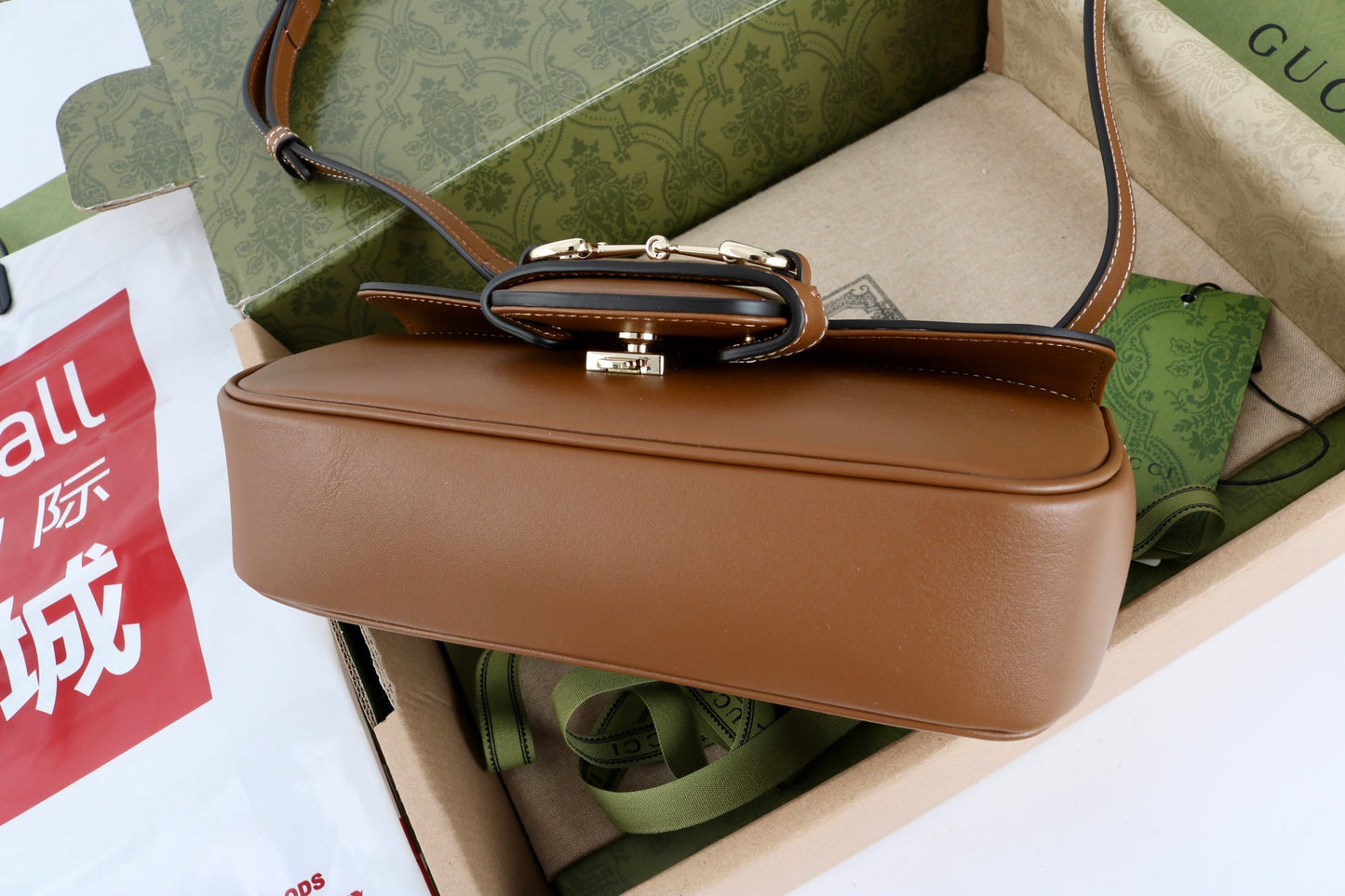 Gucci GG 1955 Horsebit Shoulder Bag Brown