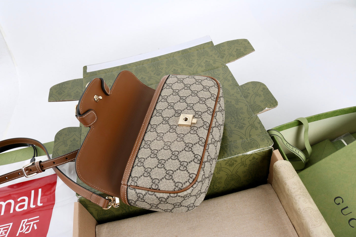 Gucci GG 1955 Horsebit Canvas Shoulder Bag