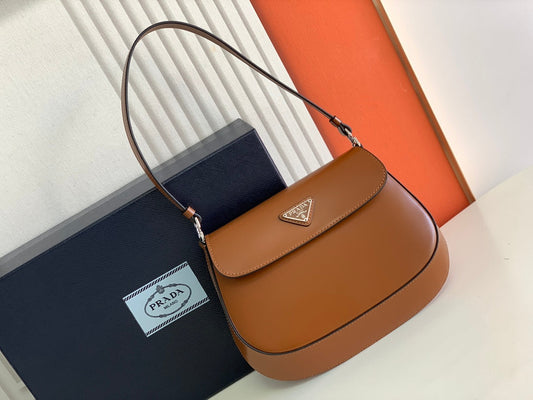 Prada Milano Flap Bag Brushed Leather 23cm