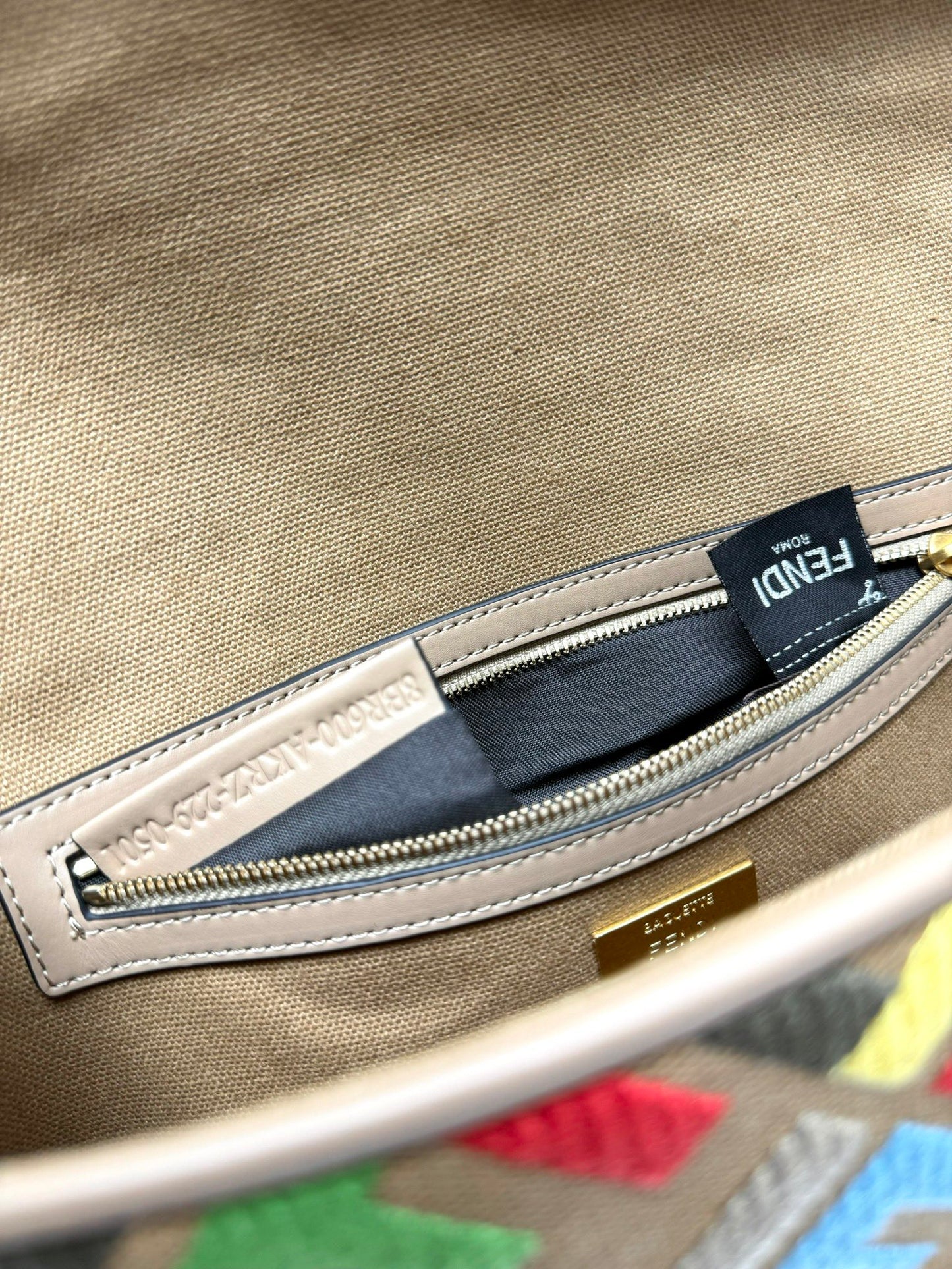 Fendi Baguette Crossbody Canvas Bag