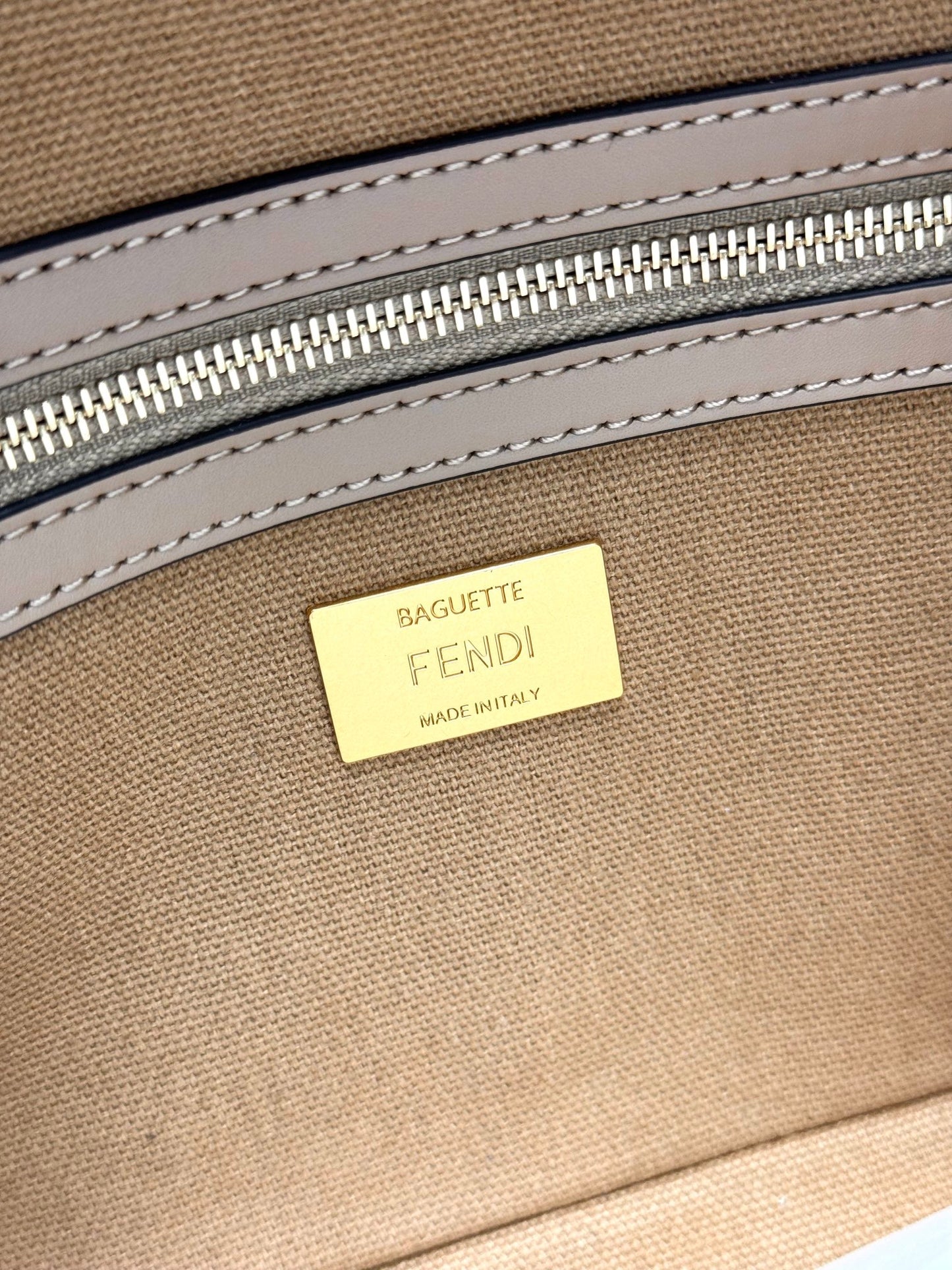 Fendi Baguette Crossbody Canvas Bag