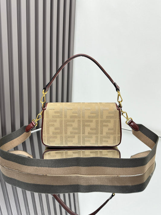 Fendi Baguette Crossbody Canvas Bag
