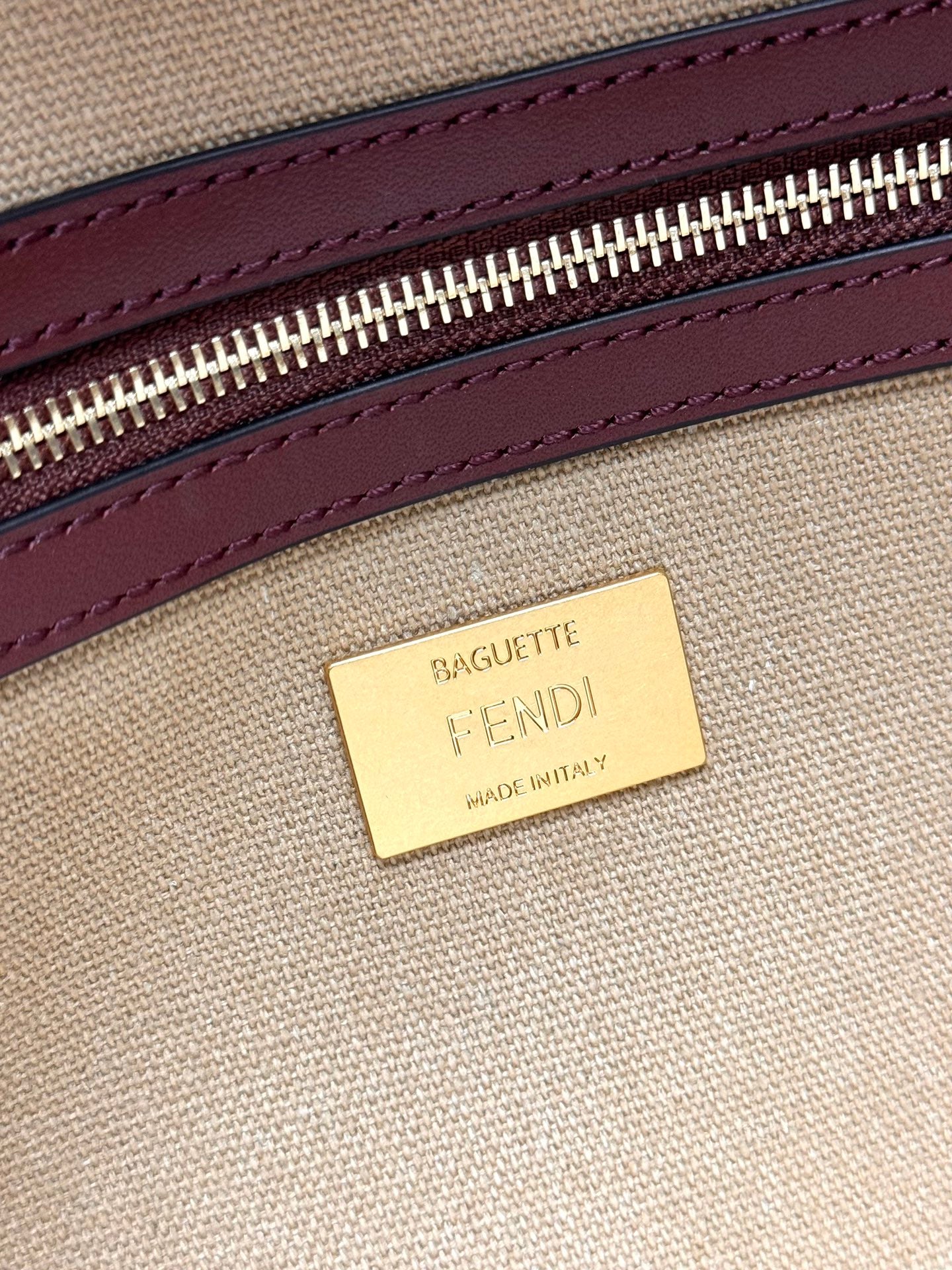 Fendi Baguette Crossbody Canvas Bag