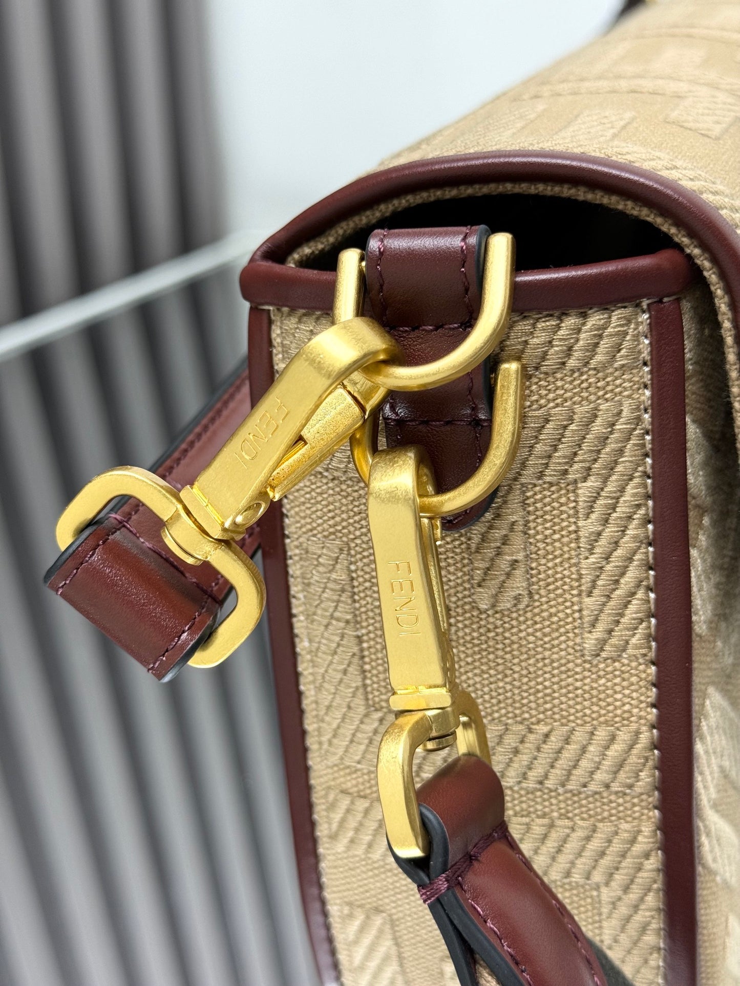 Fendi Baguette Crossbody Canvas Bag
