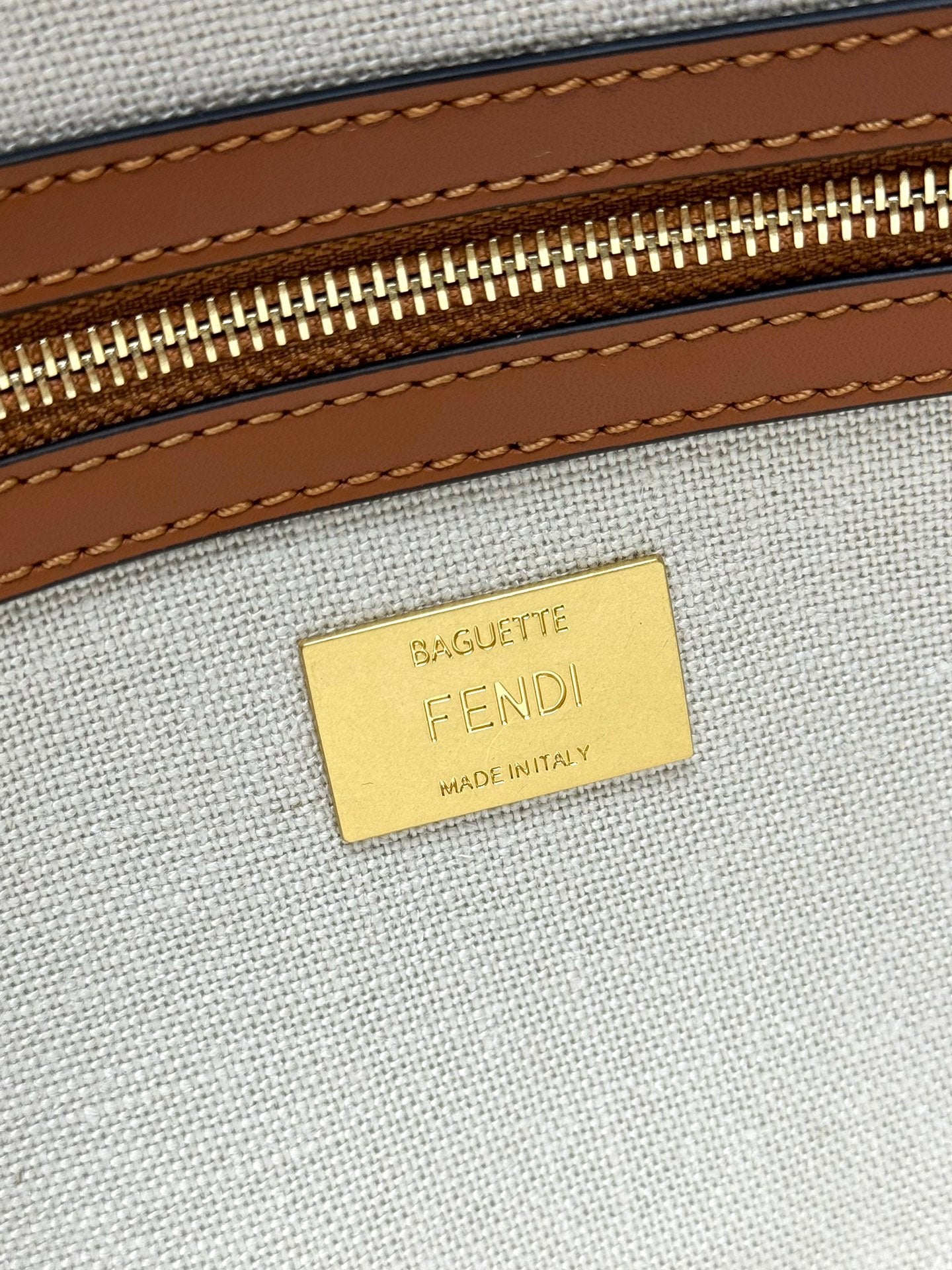 Fendi Baguette Crossbody Canvas Bag