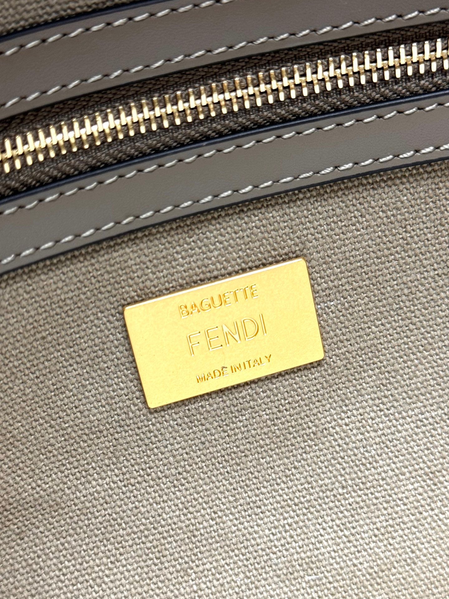 Fendi Baguette Crossbody Canvas Bag