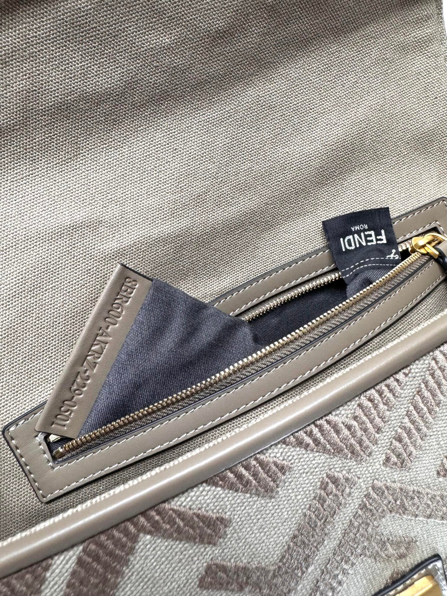 Fendi Baguette Crossbody Canvas Bag