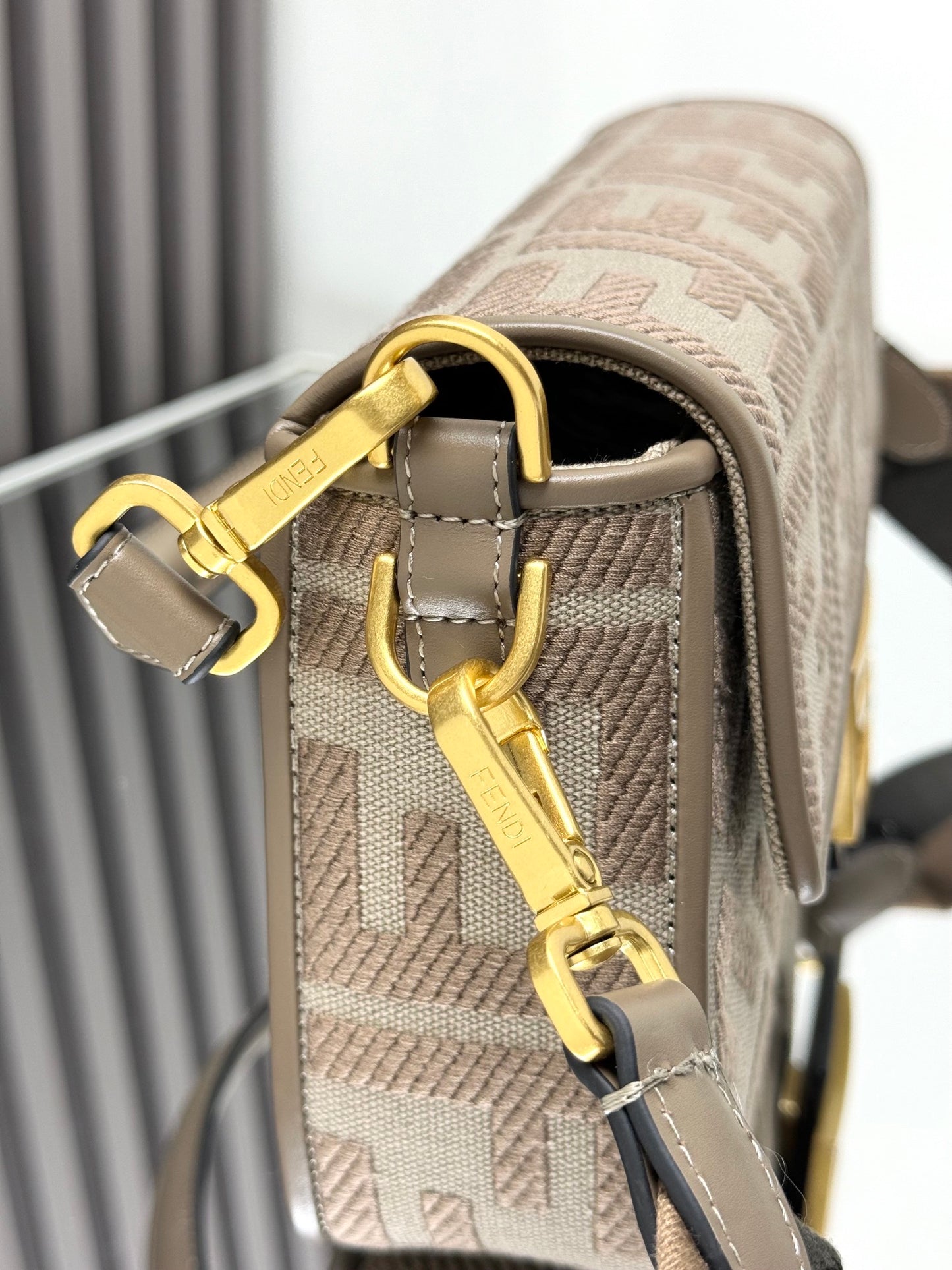Fendi Baguette Crossbody Canvas Bag
