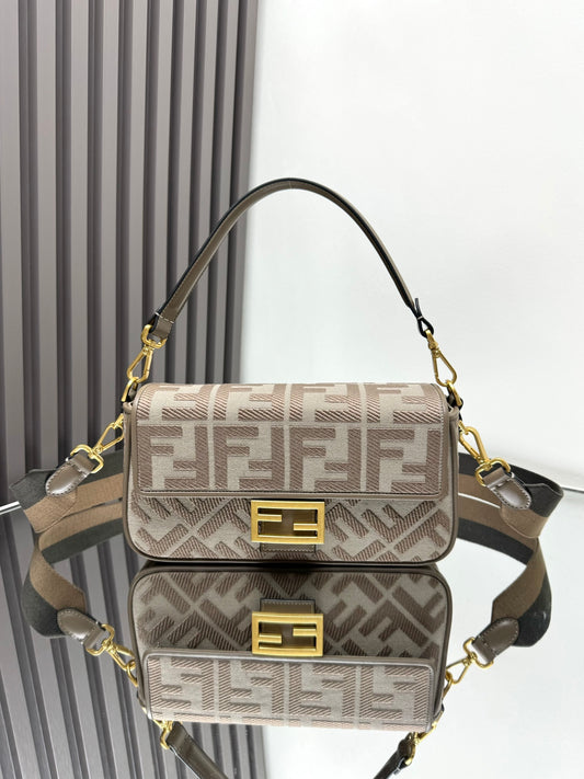 Fendi Baguette Crossbody Canvas Bag