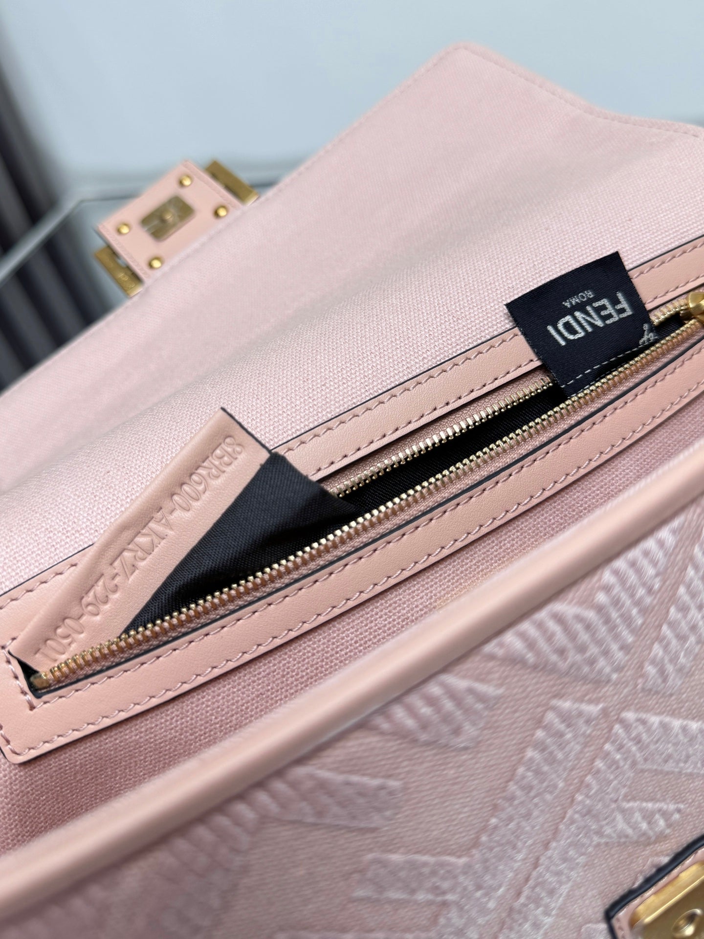 Fendi Baguette Crossbody Canvas Bag