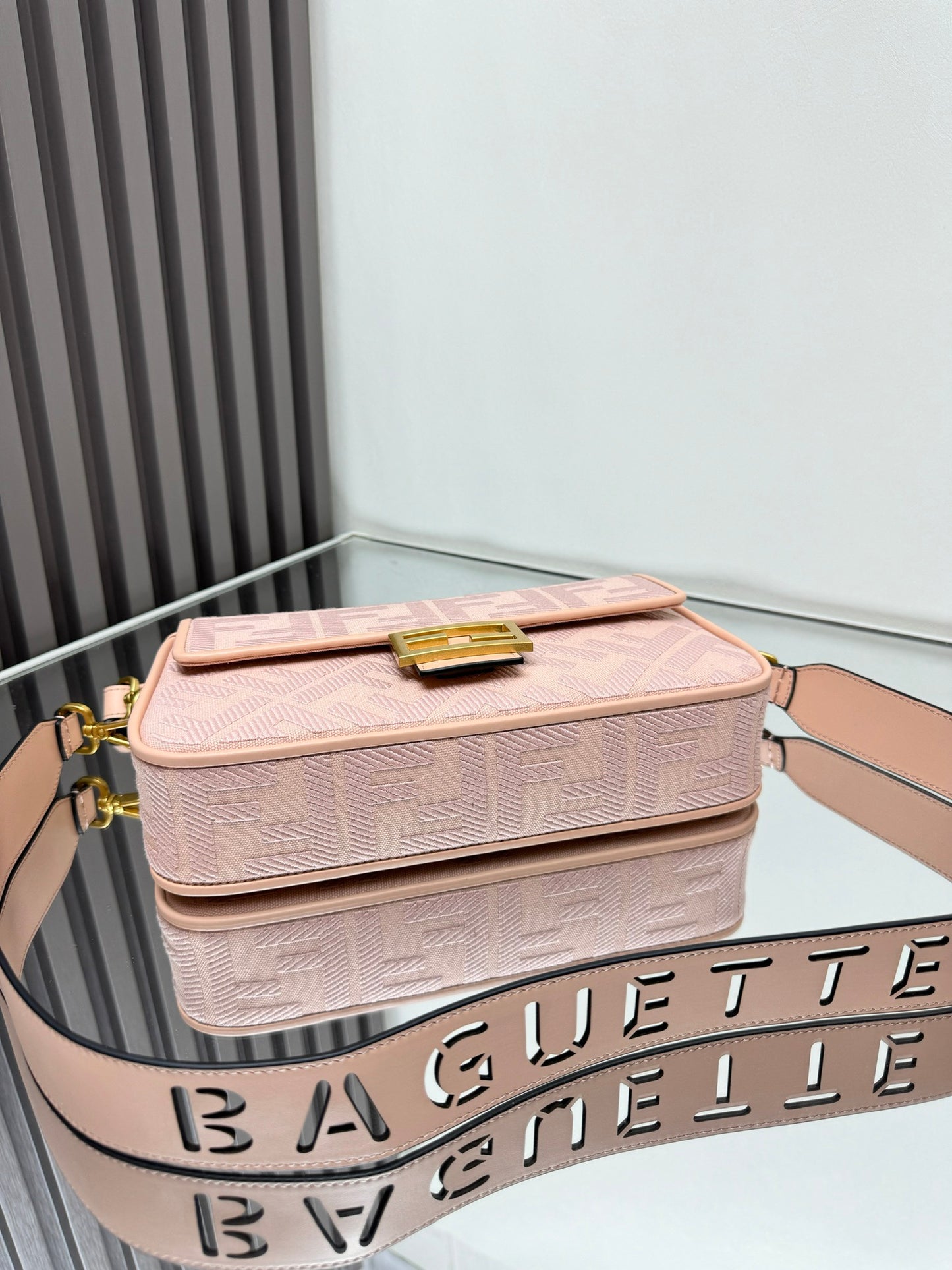 Fendi Baguette Crossbody Canvas Bag