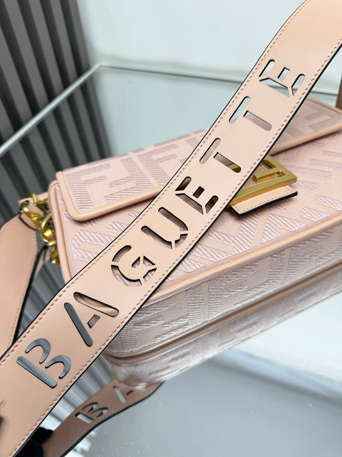 Fendi Baguette Crossbody Canvas Bag
