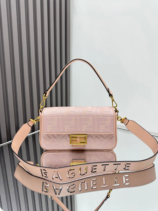 Fendi Baguette Crossbody Canvas Bag