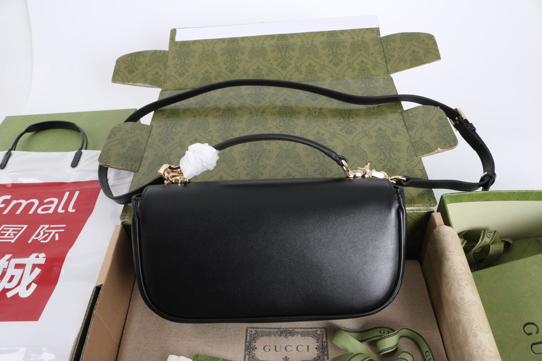 Gucci GG 1955 Horsebit Shoulder Bag Black