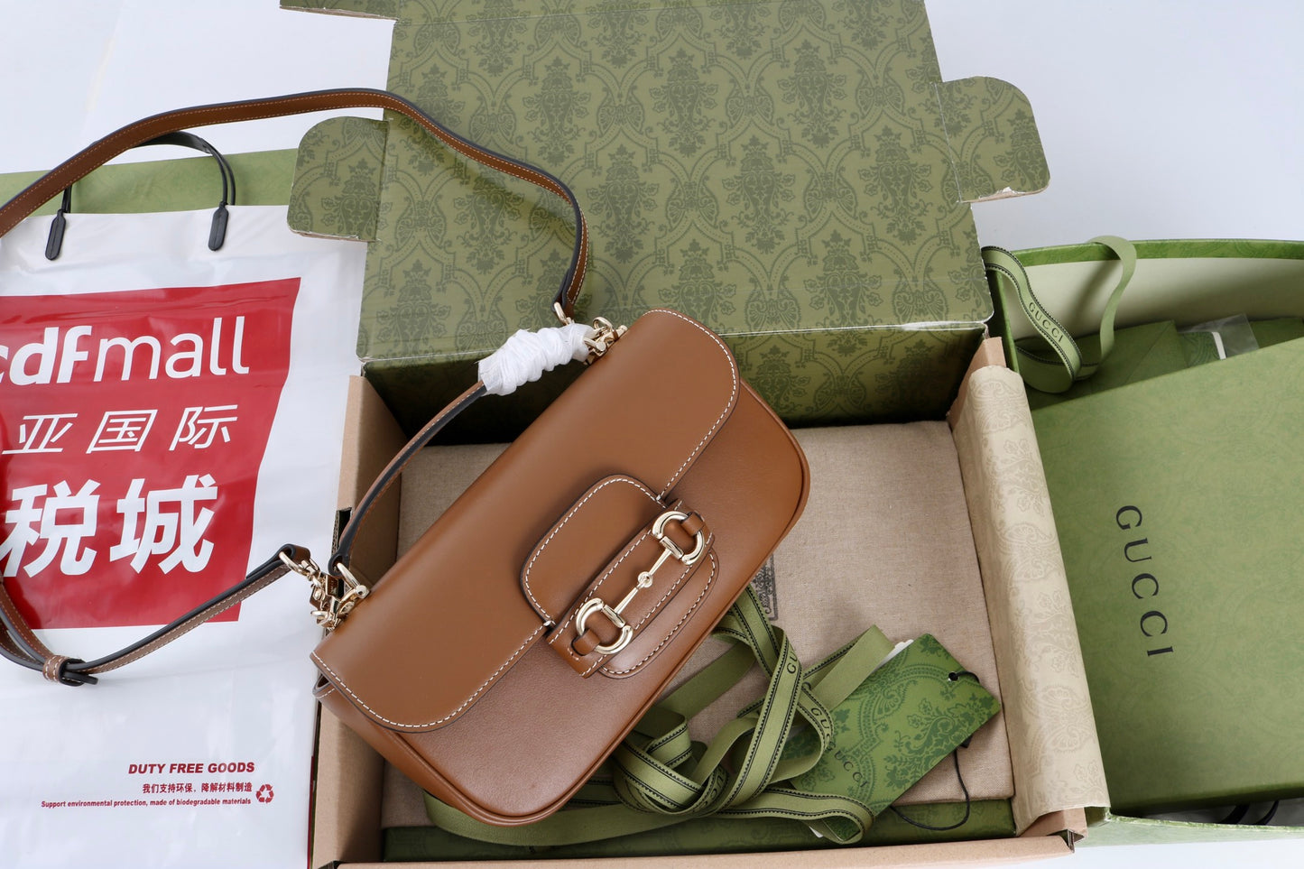 Gucci GG 1955 Horsebit Shoulder Bag Brown