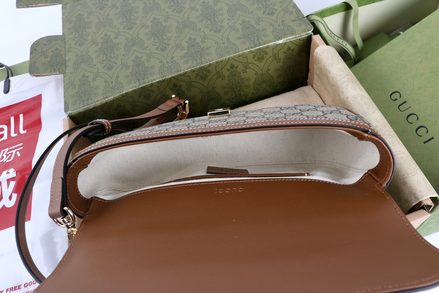 Gucci GG 1955 Horsebit Canvas Shoulder Bag